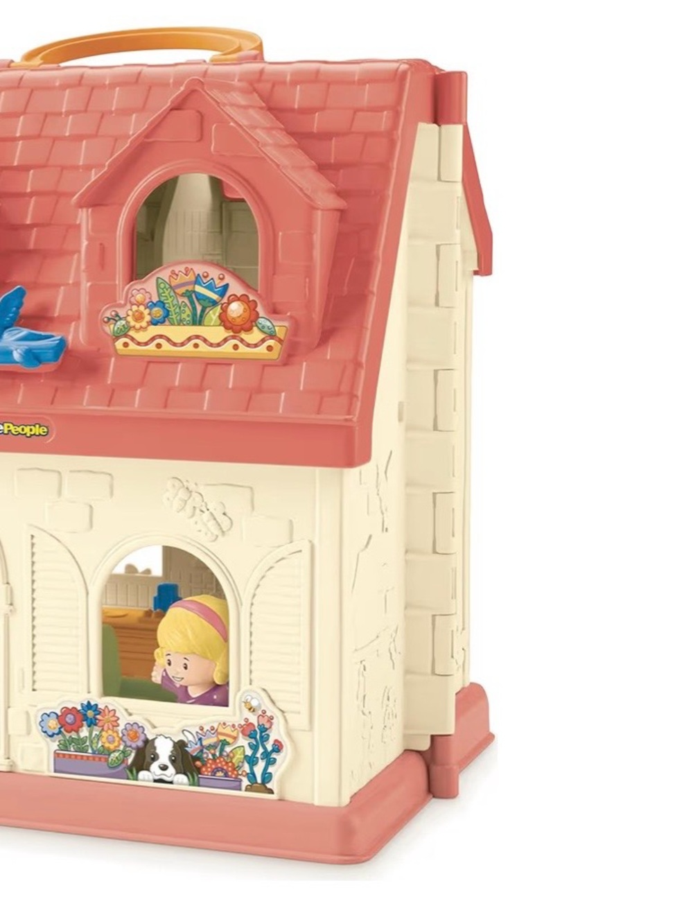 Fisher-Price Cream & Pink Dollhouse Playset with 20 Little People